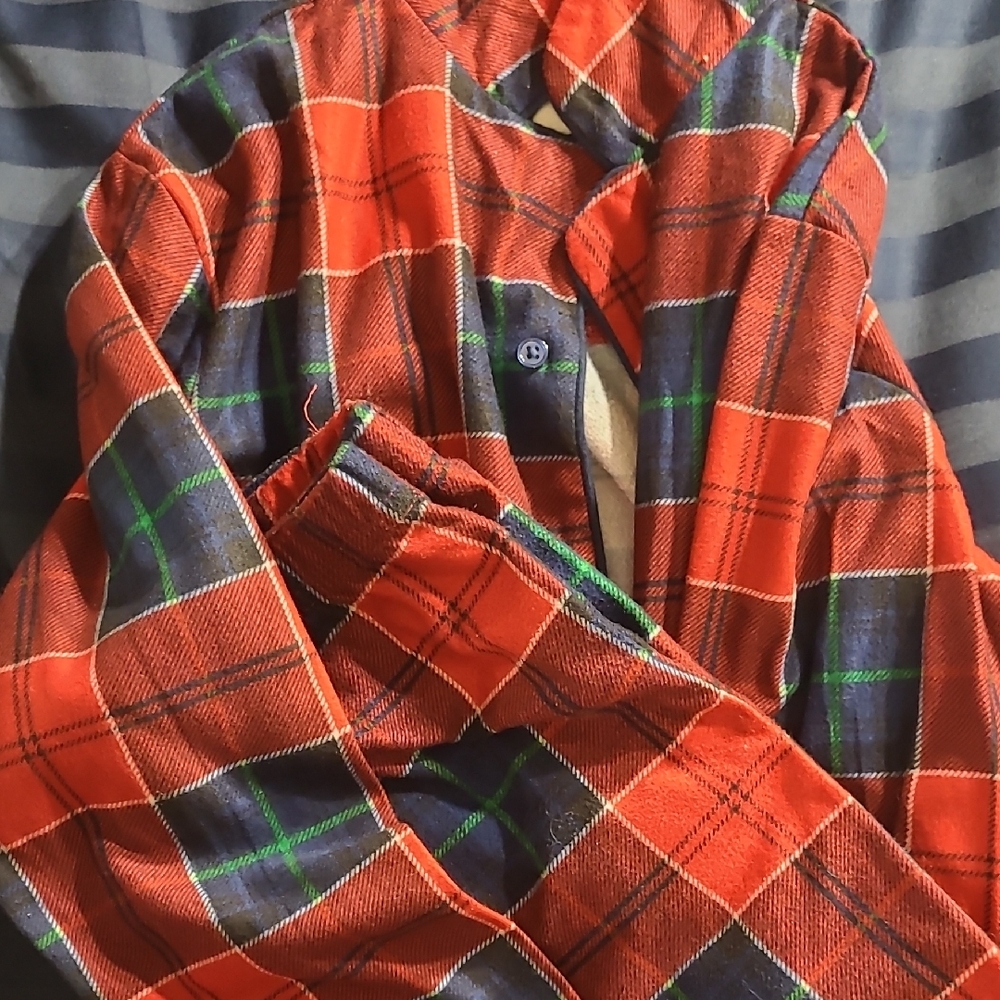 Plaid Kids Pajama Set - Red and Blue Size 8